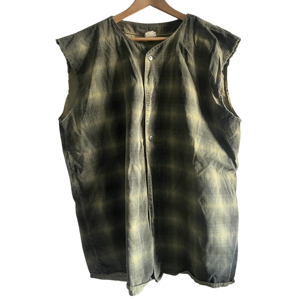 plaid vest vintage Y2K green size xl